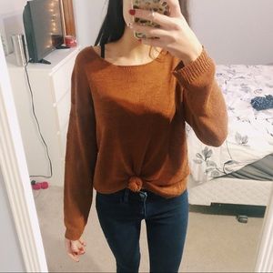 lace up sweater